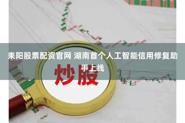 耒阳股票配资官网 湖南首个人工智能信用修复助手上线